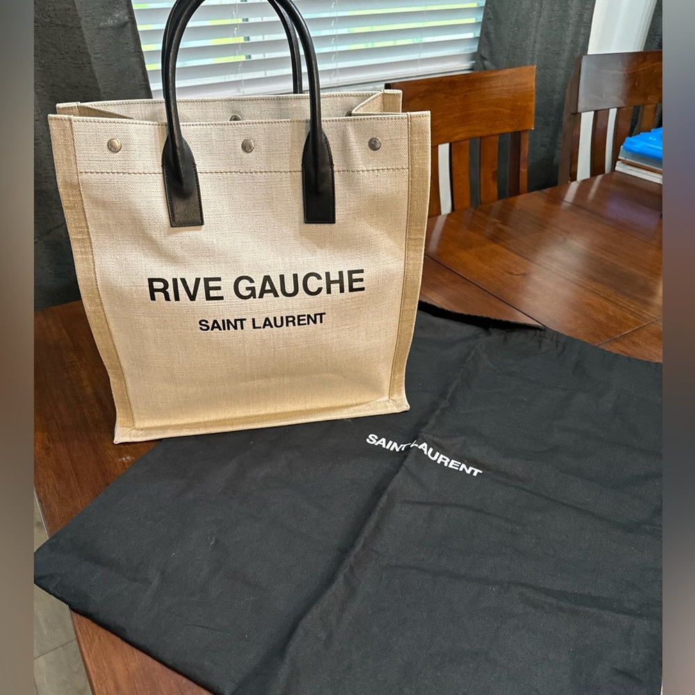 Saint Laurent Rive Gauche Shopper Tote Canvas Tall